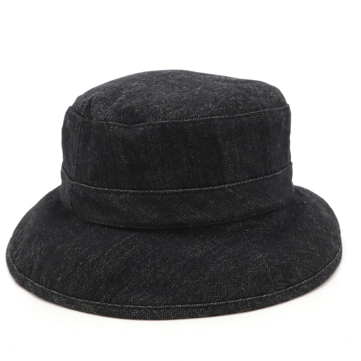 Chanel Logo Denim Bucket Hat Black Cotton