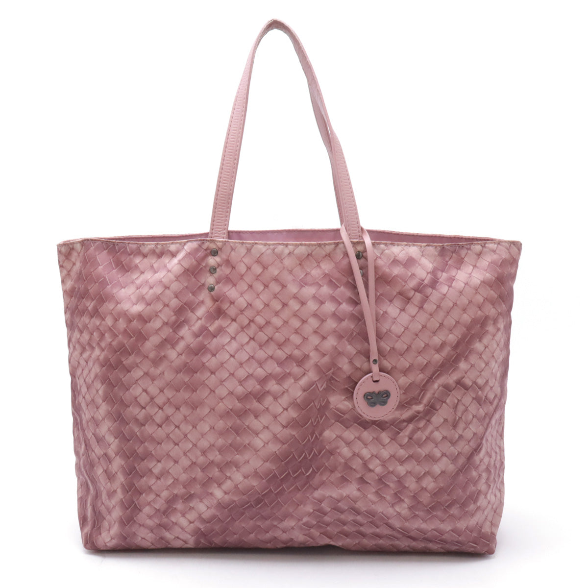 Bottega Veneta Intreccio Illusion Nylon/Leather Tote Bag 299875 in Very Good Condition