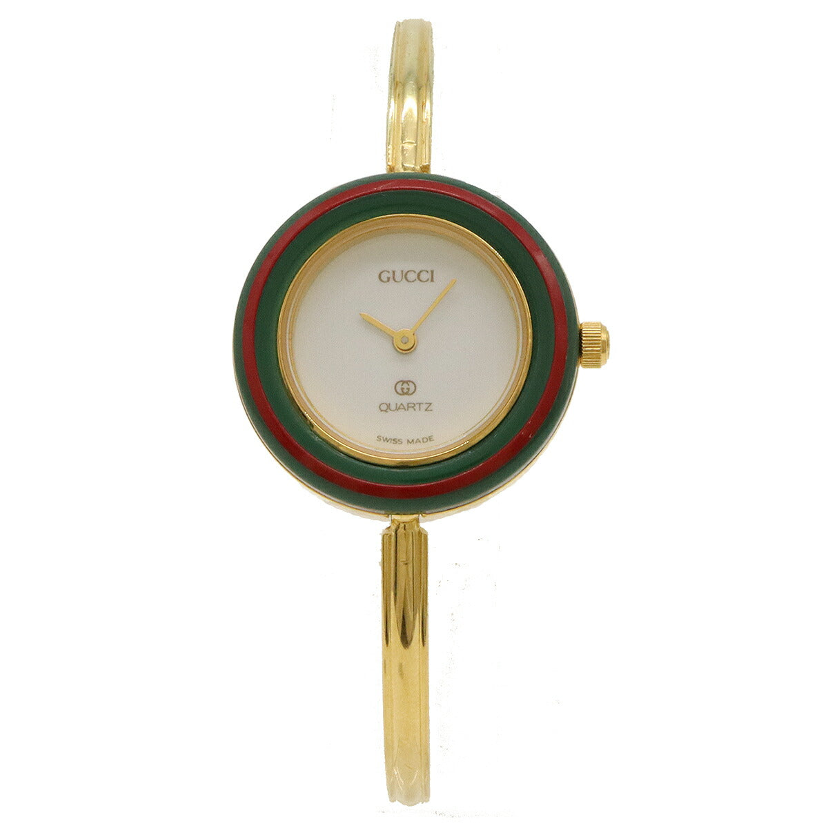 Gucci Gold Plated Quartz Change Bezel Watch in Very Good Condition