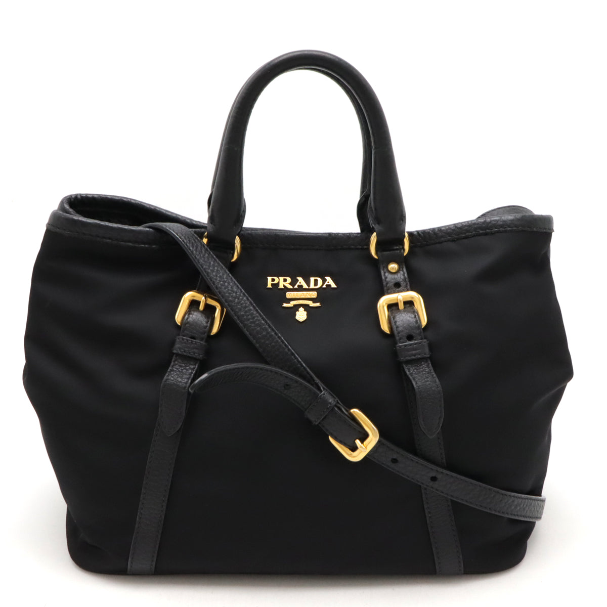 Prada Nylon/Leather Tote Bag BN1841 in Very Good Condition