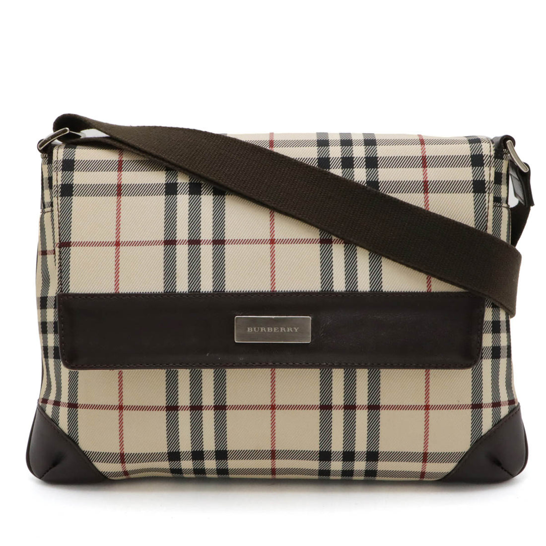 Burberry Nova Check Nylon Canvas/Leather Shoulder Bag