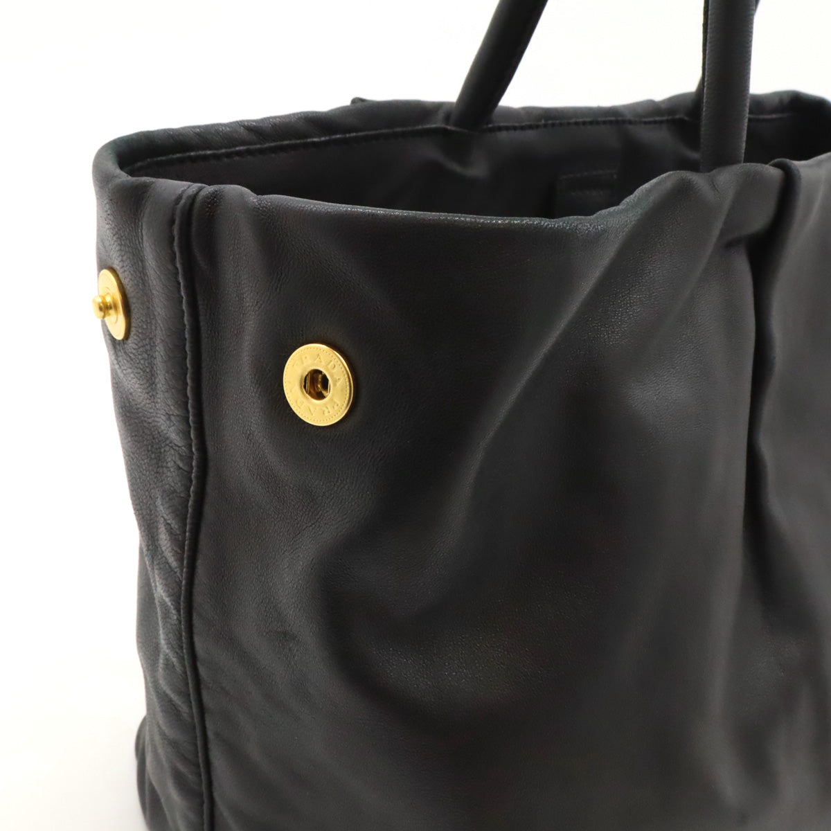 Prada Leather Tote Handbag Black