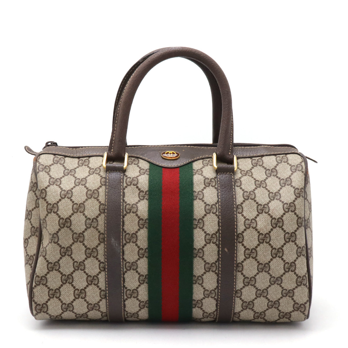 Gucci Old GG Plus Sherry Line Mini Boston Handbag in Good Condition