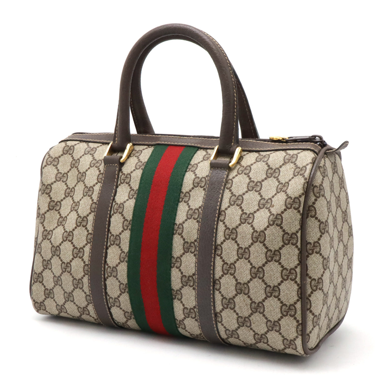 Gucci Old GG Plus Sherry Line Mini Boston Handbag in Good Condition