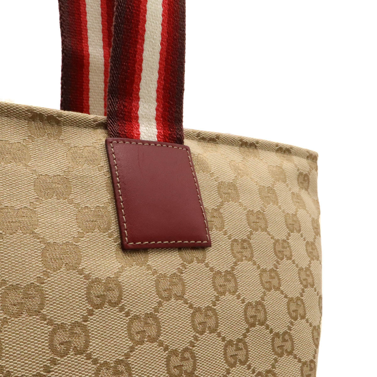 Gucci GG Canvas Leather Large Tote Shoulder Bag 155524