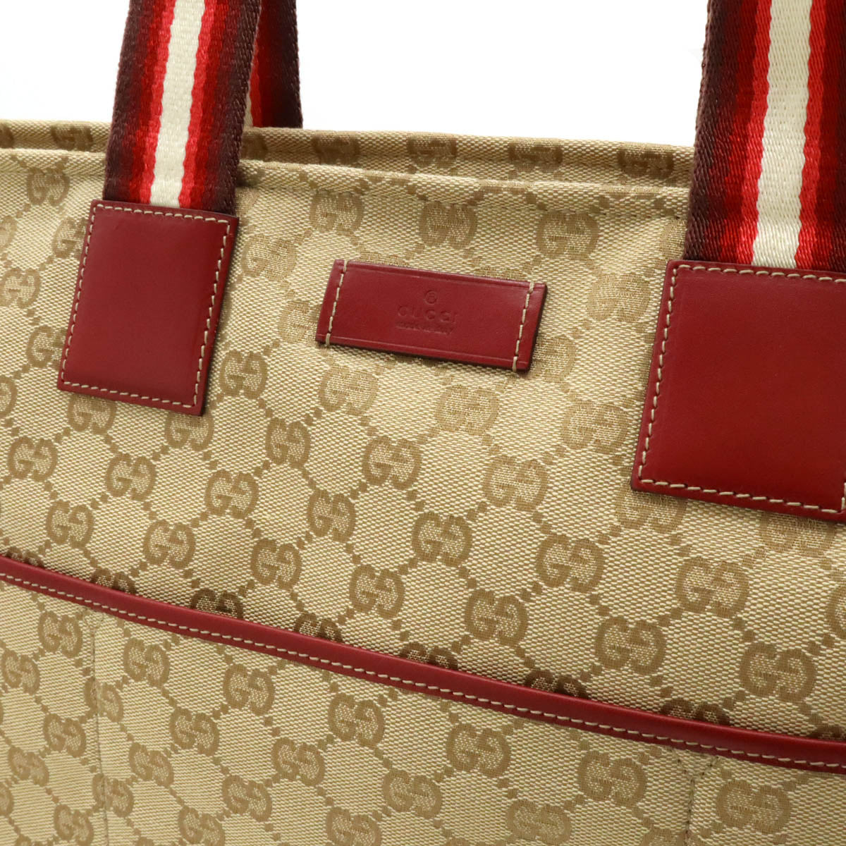 Gucci GG Canvas Leather Large Tote Shoulder Bag 155524