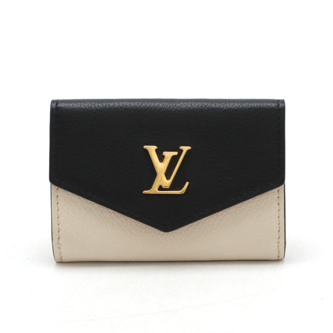 Louis Vuitton Leather Portefeuille Lockmini Trifold Wallet M80984