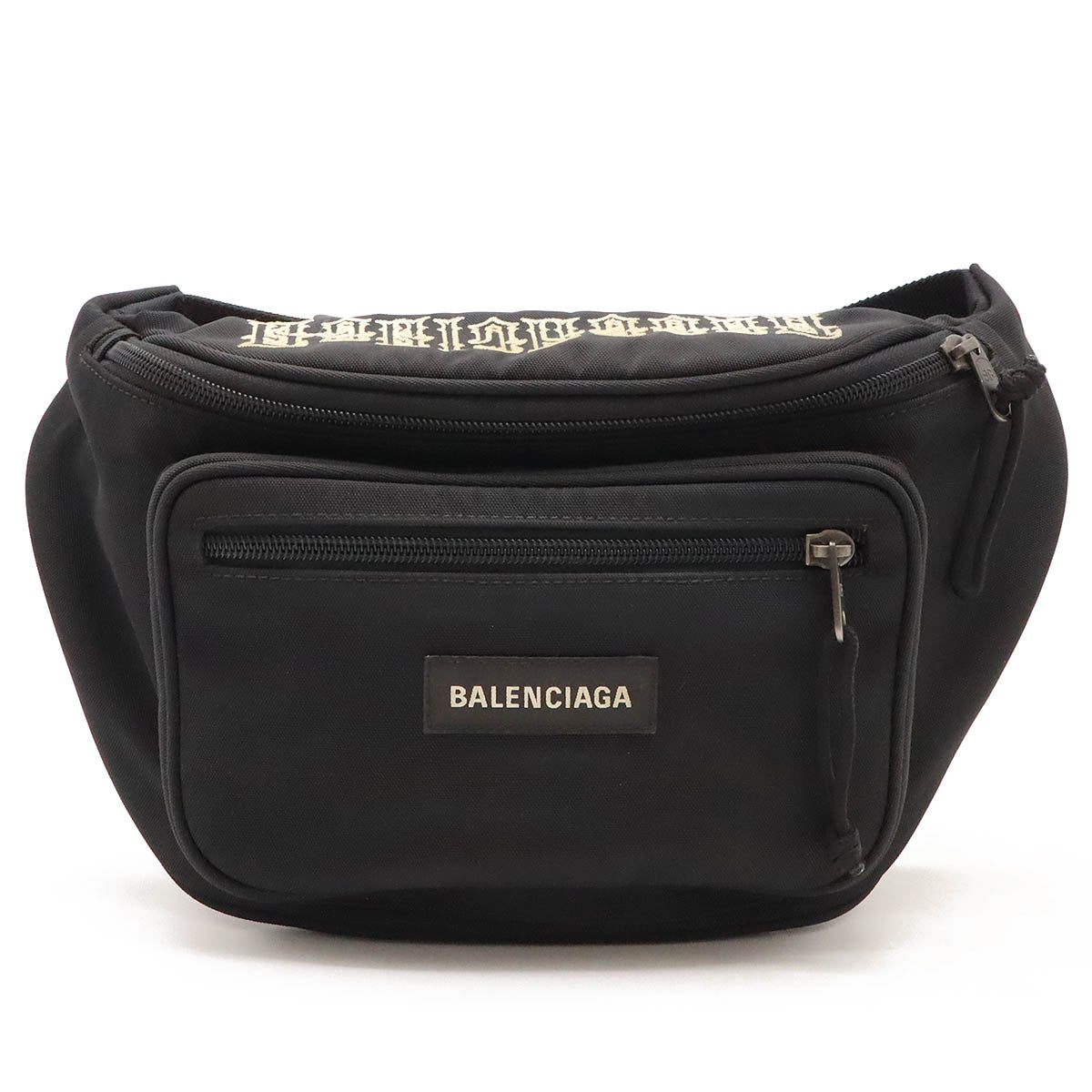 Balenciaga Tattoo Belt Bag Nylon Canvas Black