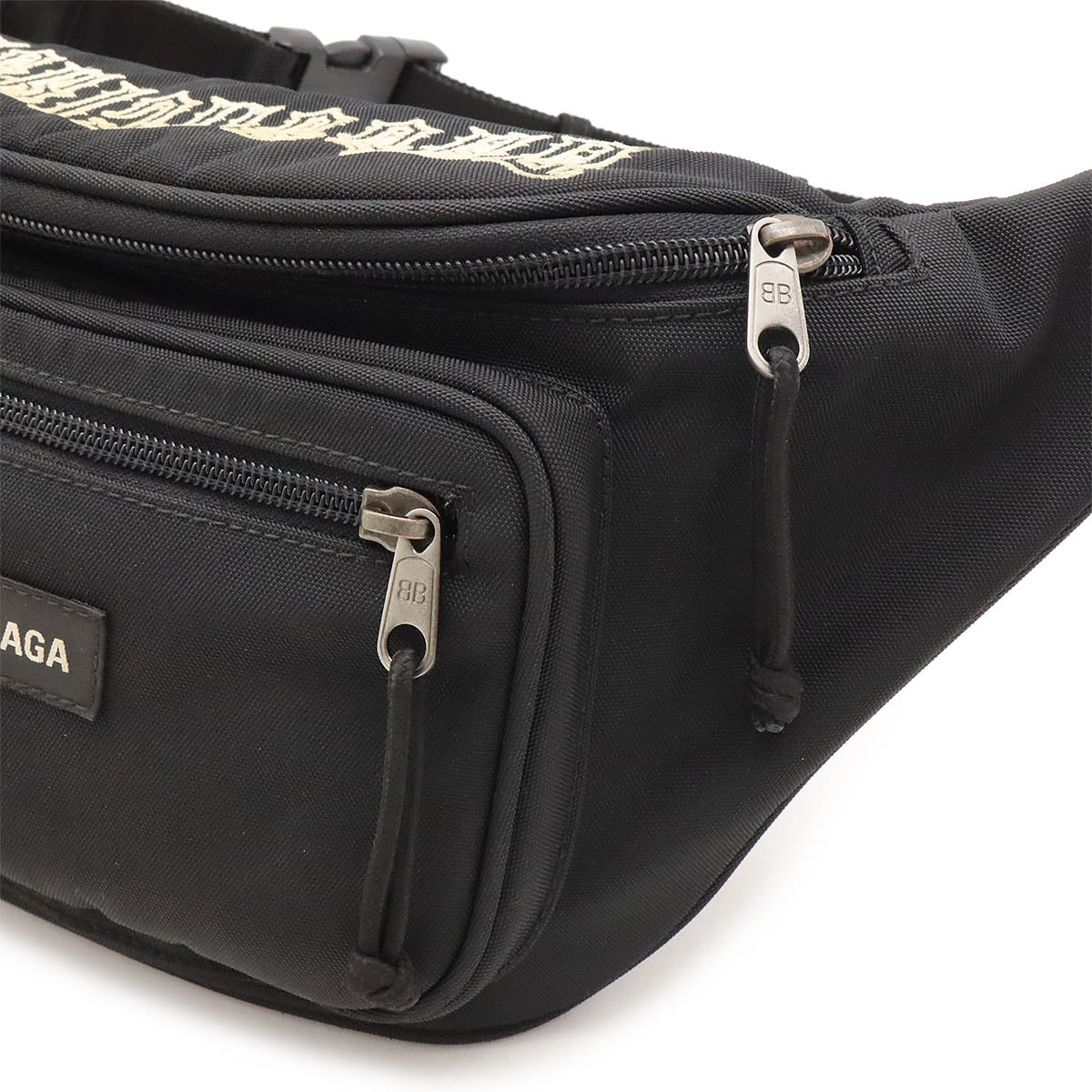 Balenciaga Tattoo Belt Bag Nylon Canvas Black