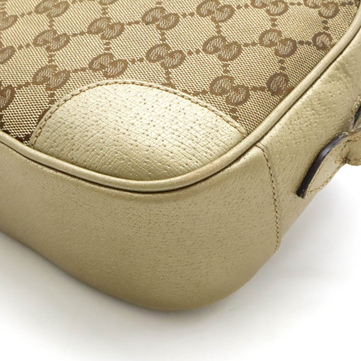 Gucci GG Canvas Bree Shoulder Bag Khaki Beige