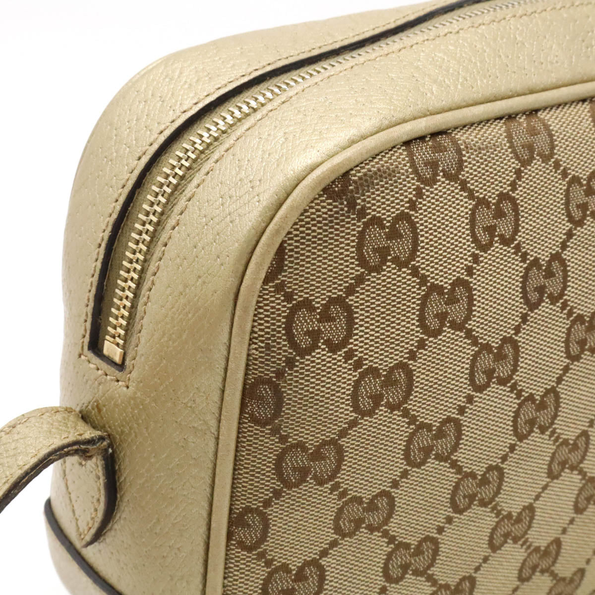 Gucci GG Canvas Bree Shoulder Bag Khaki Beige