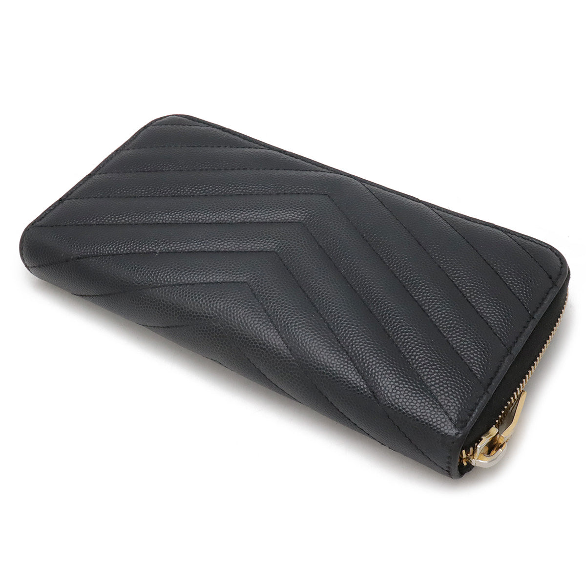 Yves Saint Laurent Leather Monogram Zip Wallet