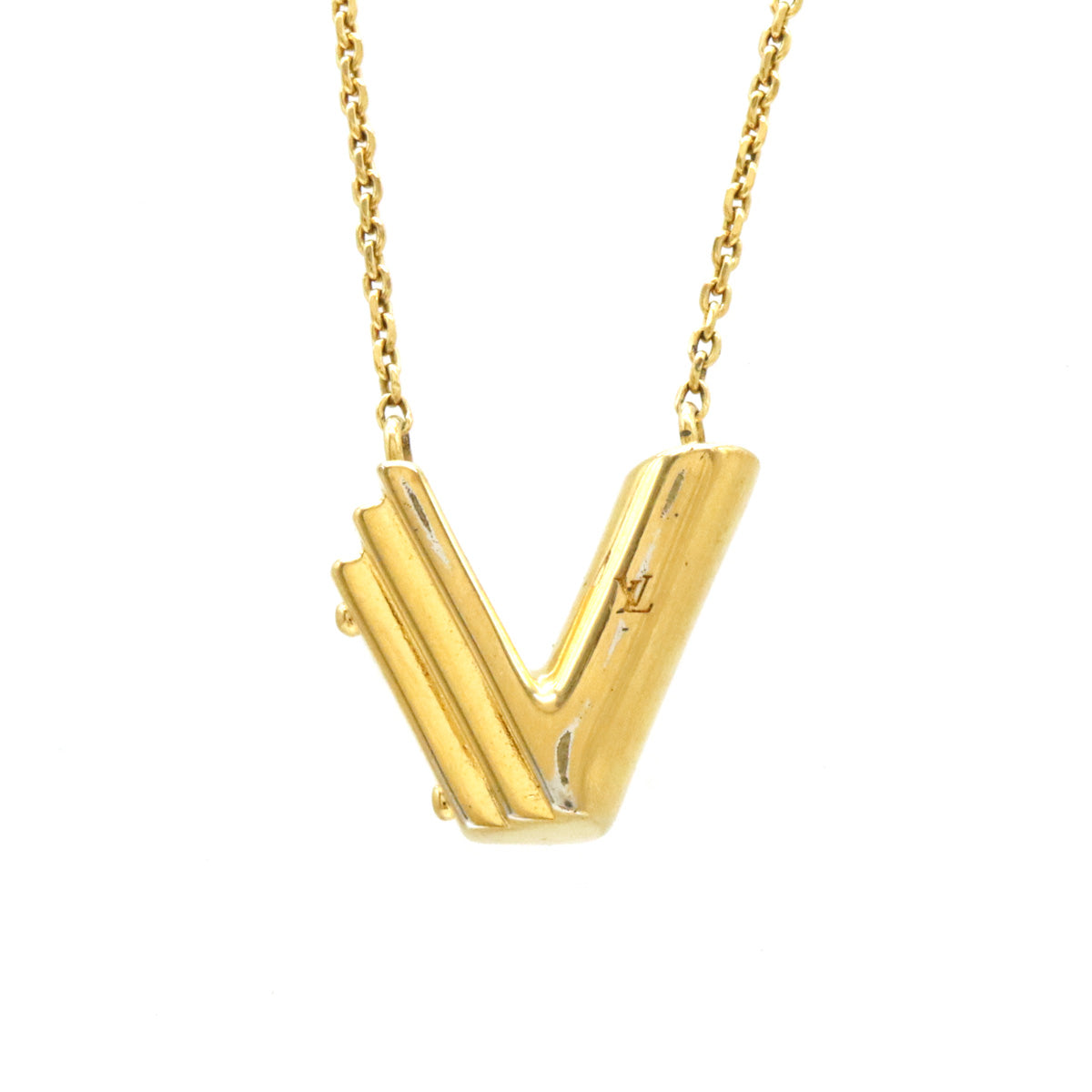 Louis Vuitton LV&ME V Initial Alphabet Pendant Necklace M61077 in Great Condition