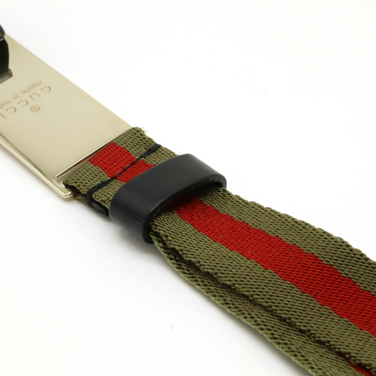 Gucci Canvas Leather Neck Strap Moss Green Red Black