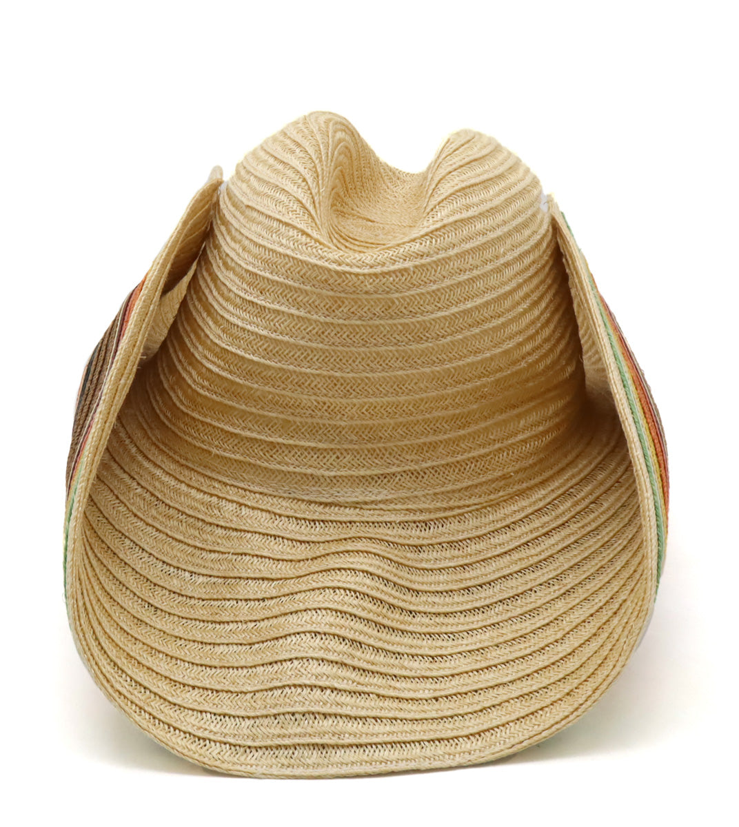 HERMES Straw Hat Linen Multicolor #57