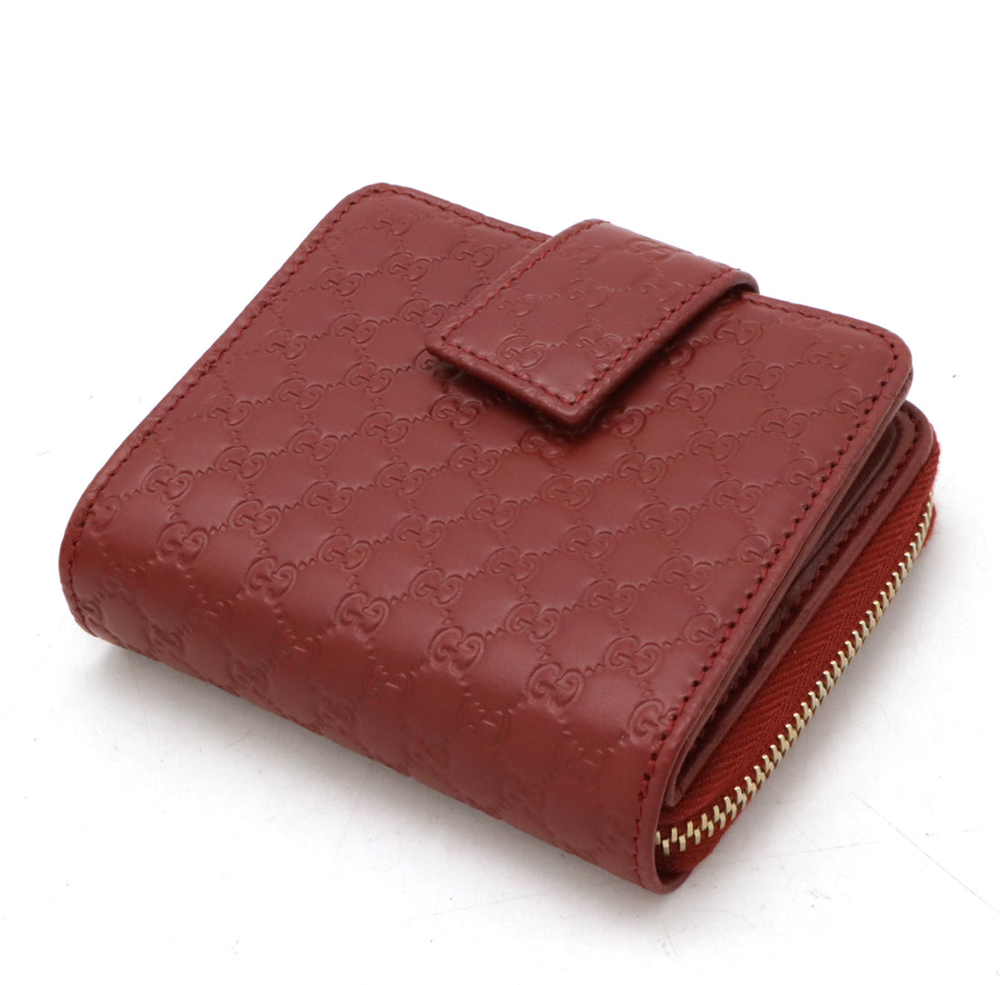 Gucci Leather Microguccissima Compact Wallet 449395