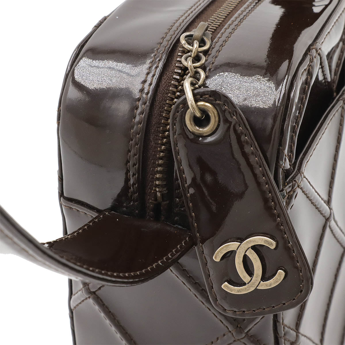 Chanel Matelasse Coco Mark Enamel Leather Shoulder Bag