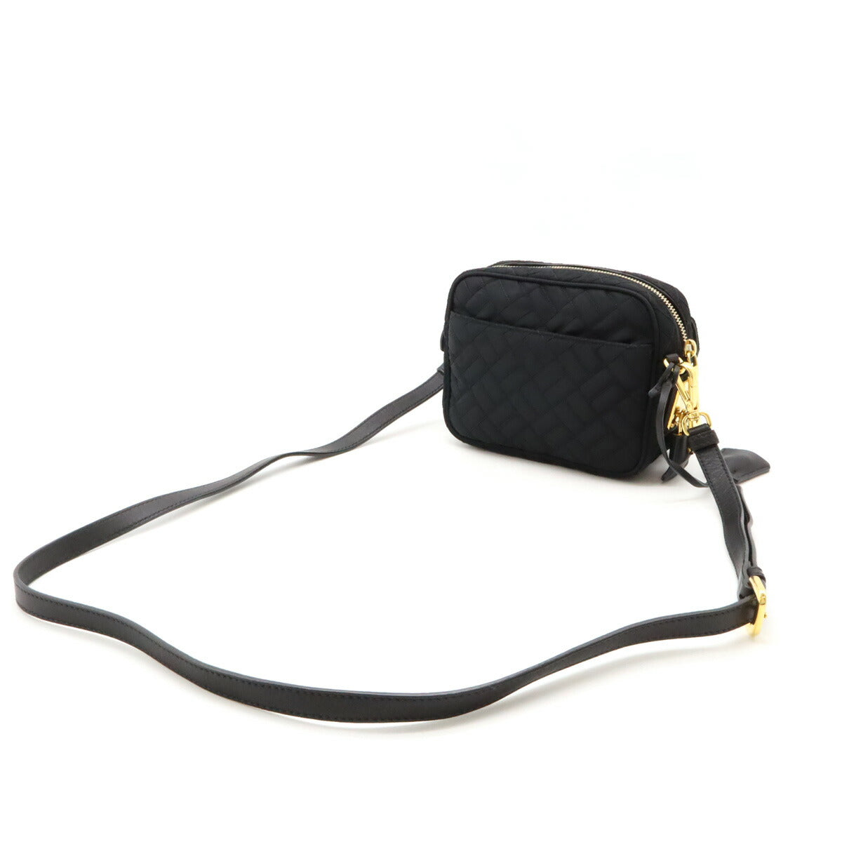 Prada Nylon Leather Shoulder Bag Black in Great Condition