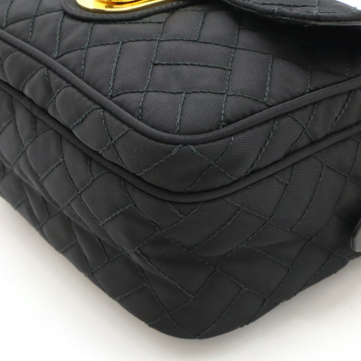 Prada Nylon Leather Shoulder Bag Black