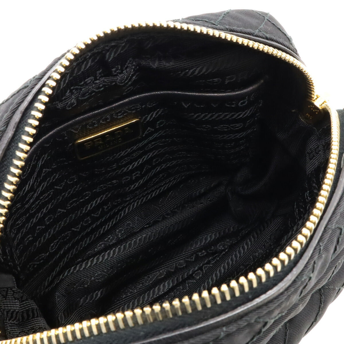 Prada Nylon Leather Shoulder Bag Black