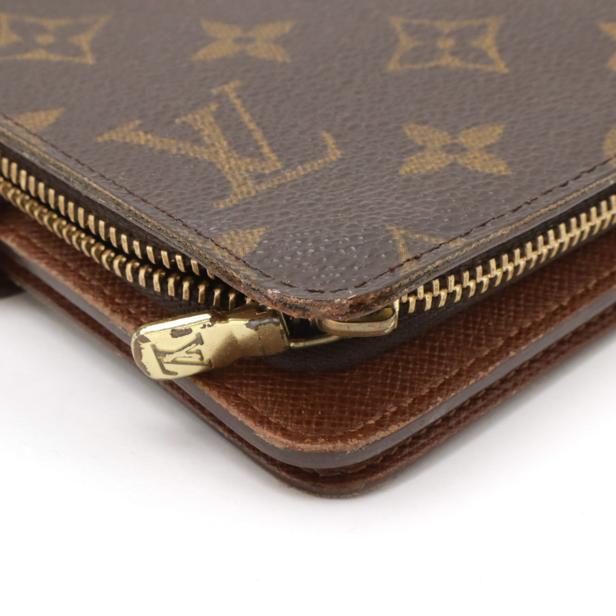 Louis Vuitton Monogram Portefeuille Zip Bifold Wallet M61207 in Very Good Condition