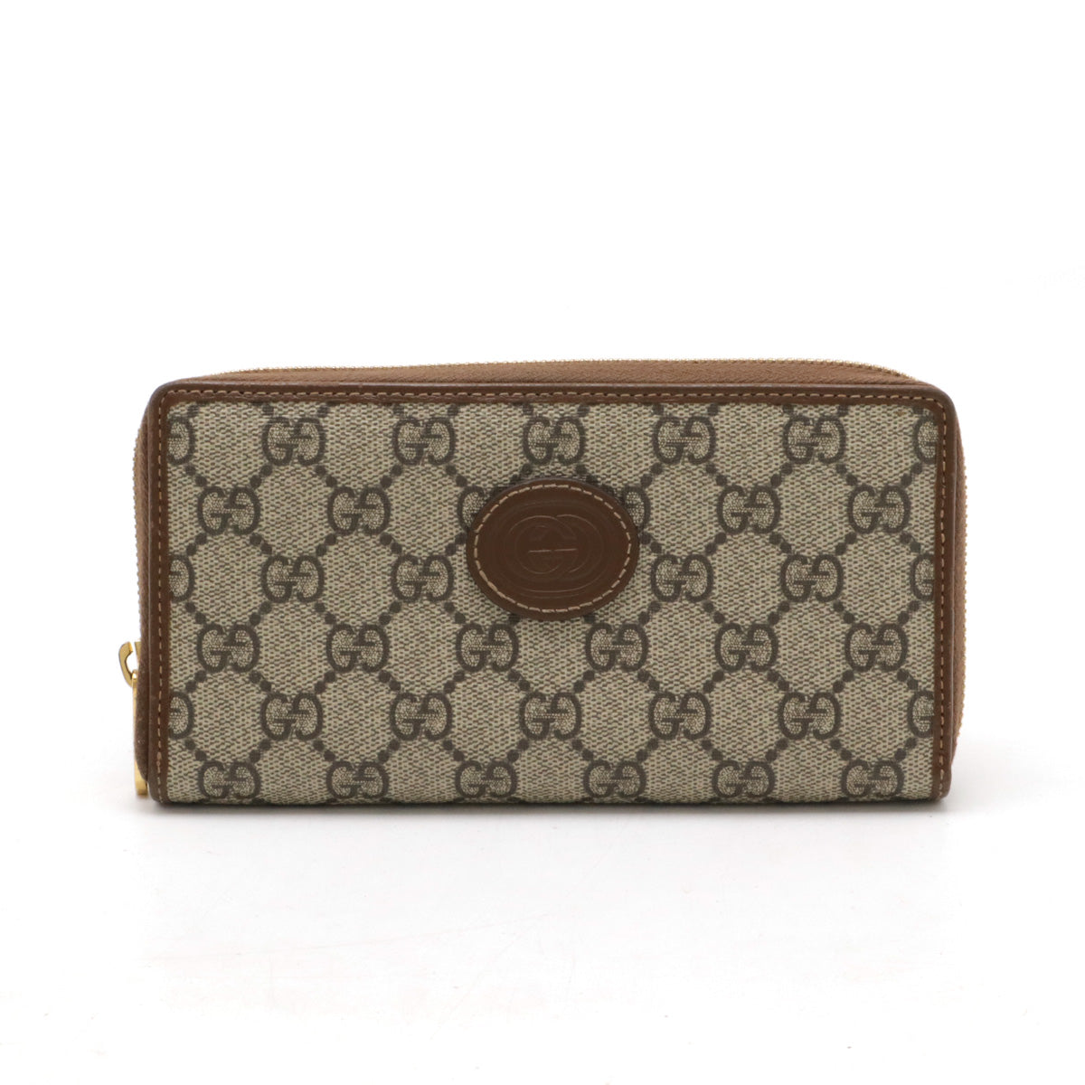 Gucci Interlocking G GG Supreme Zip Around Wallet 673003