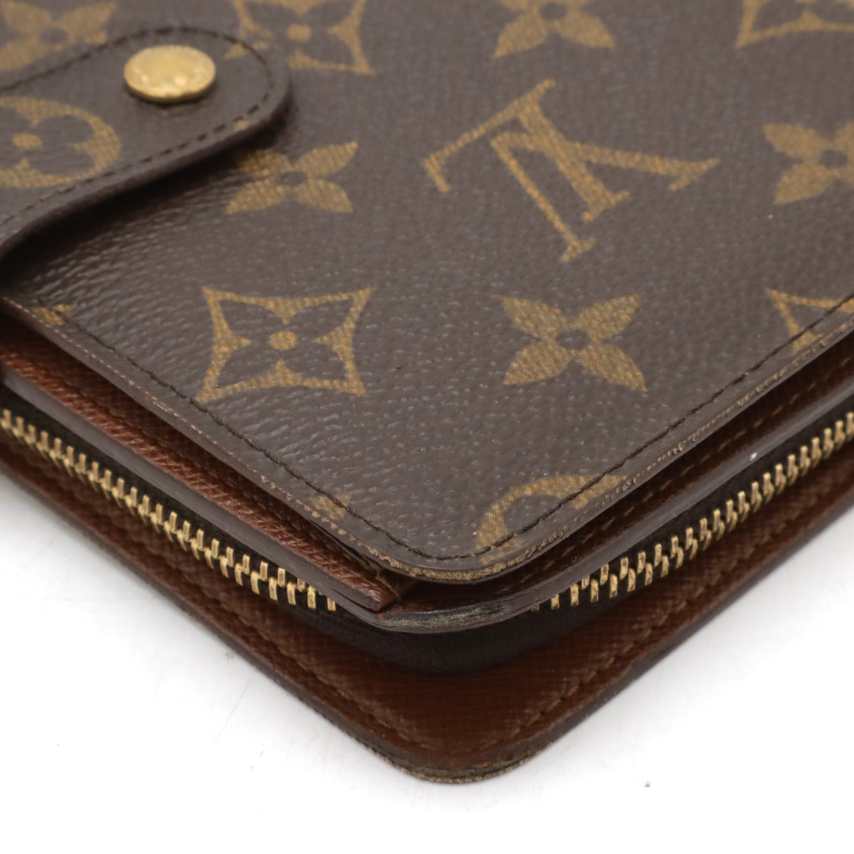 Louis Vuitton Monogram Portefeuille Zip Bifold Wallet M61207 in Very Good Condition