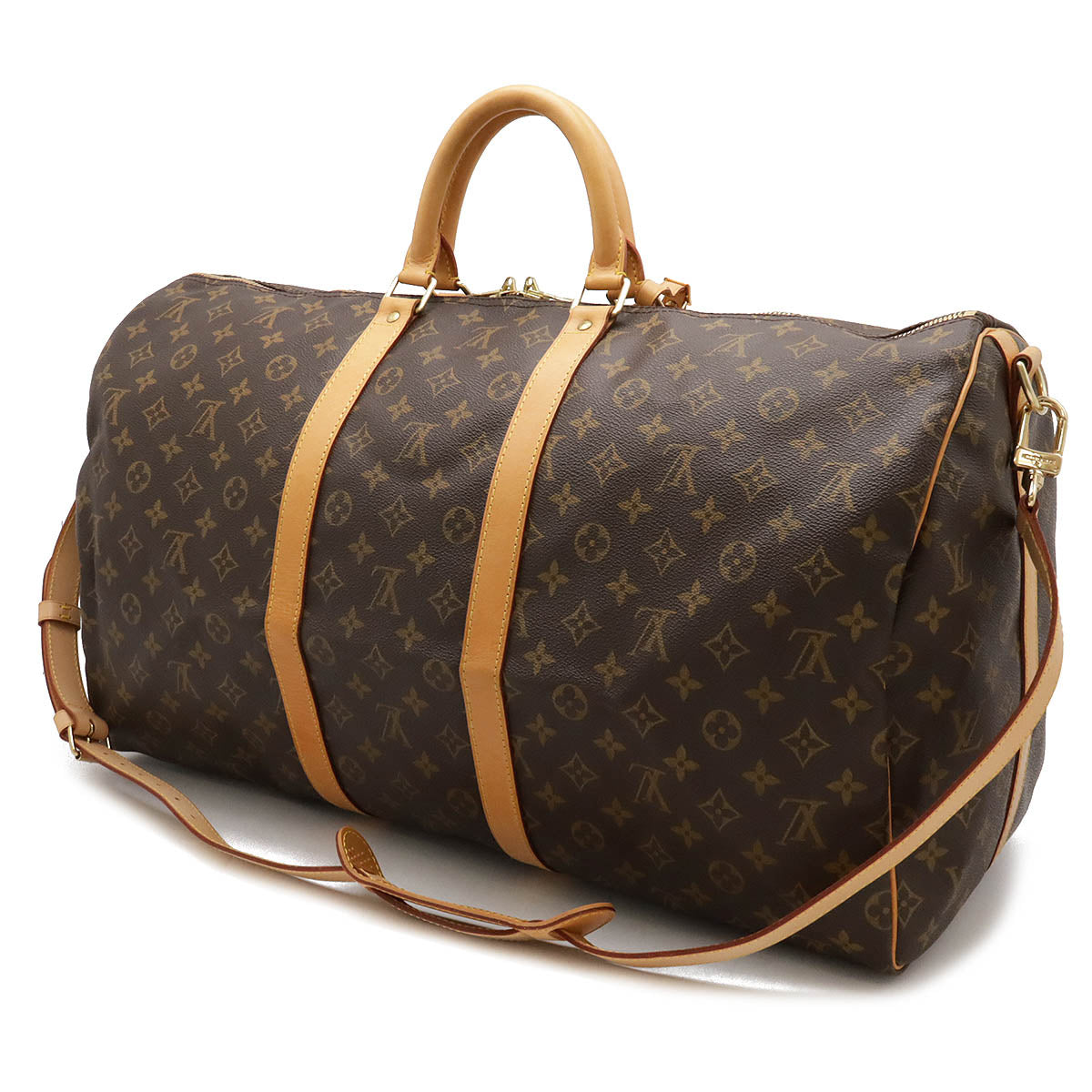 Louis Vuitton Monogram Keepall Bandouliere 55 Travel Bag M41414