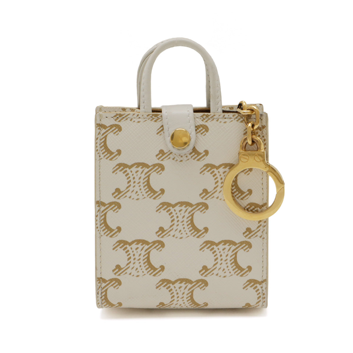 Celine Micro Vertical Cabas Bag Charm Trionf Canvas Ivory