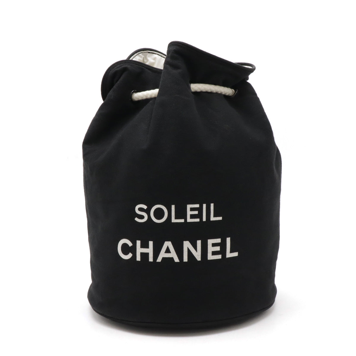 Chanel Canvas/Vinyl Logo Print Pool Shoulder Bag