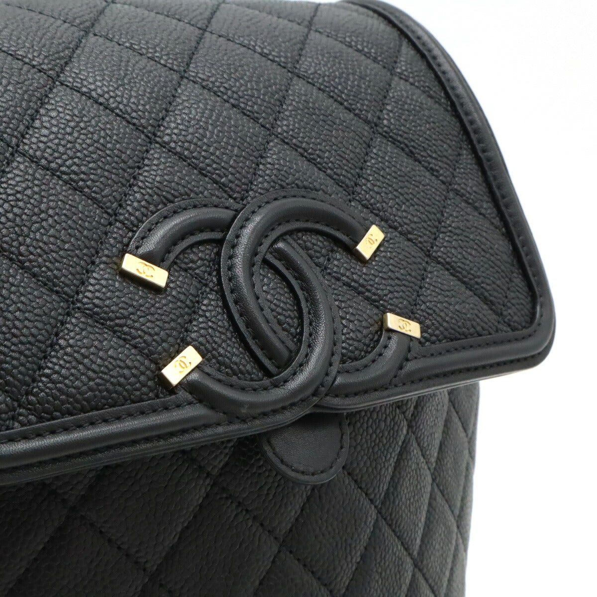 Chanel Caviar CC Filigree Backpack Black