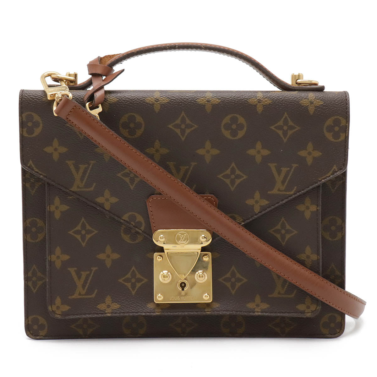 Louis Vuitton Monogram Monceau 26 Clutch Handbag M51187 in Very Good Condition