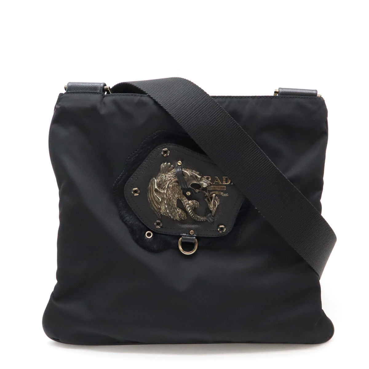 Prada Nylon/Leather/Haircalf Chimera Shoulder Bag Pochette