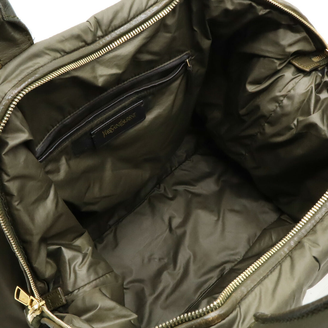 Yves Saint Laurent Nylon Leather Boston Bag