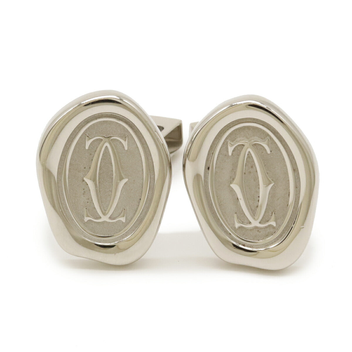 Cartier Silver Wax Seal Motif Cufflinks