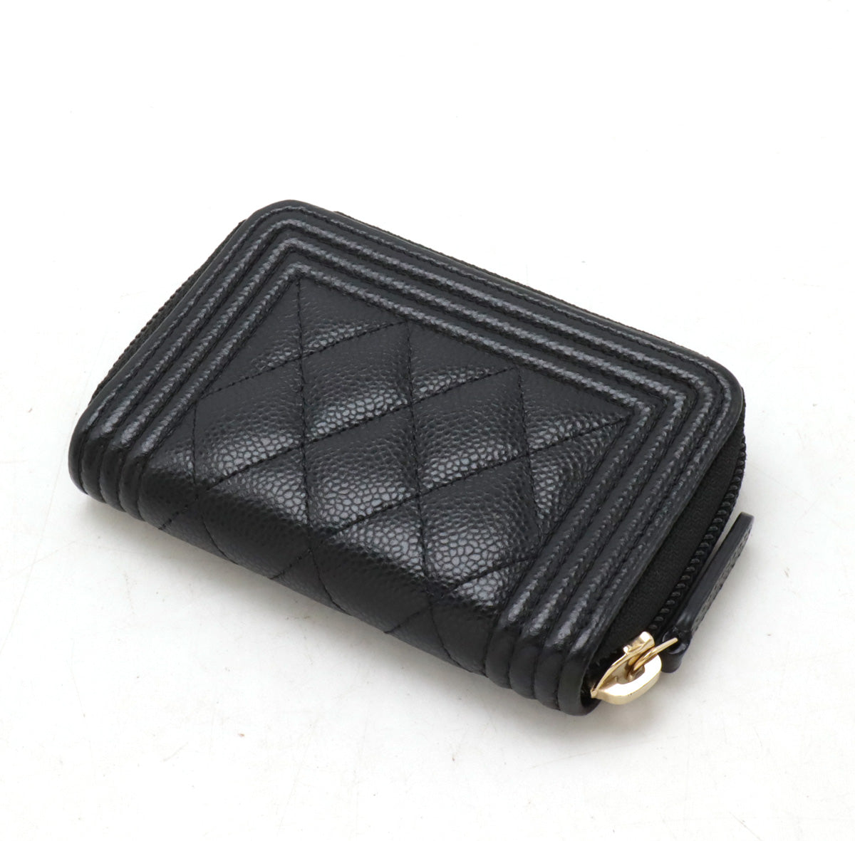 Chanel BOY CHANEL Caviar Leather Coin Case A80602 in Great Condition