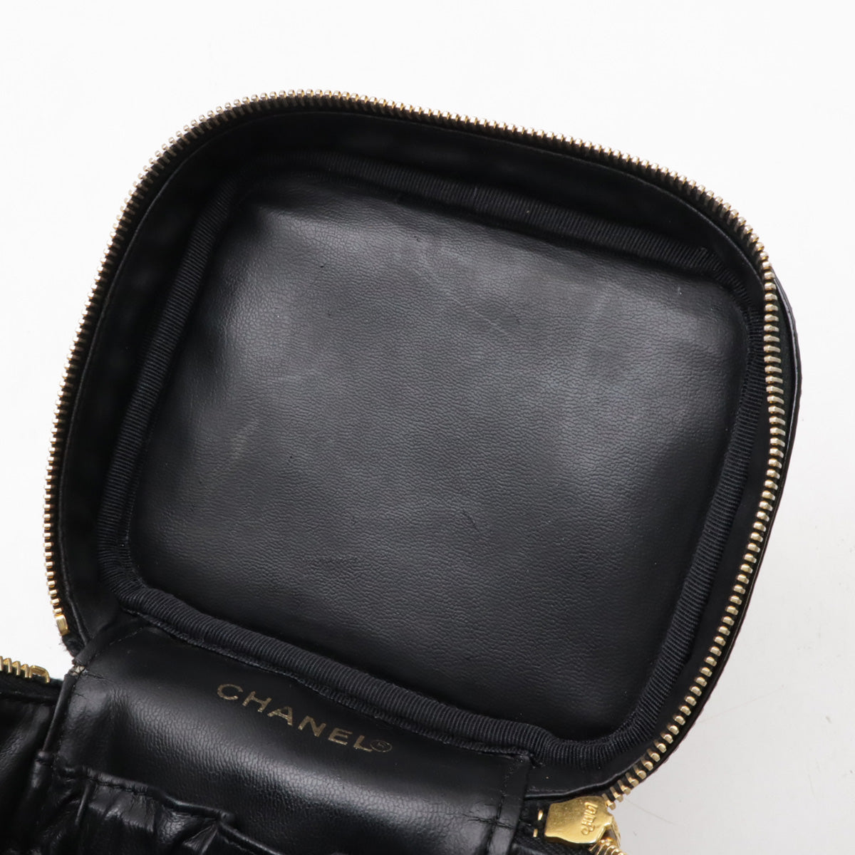 Chanel Vanity Bag Patent Leather Black Gold Hardware