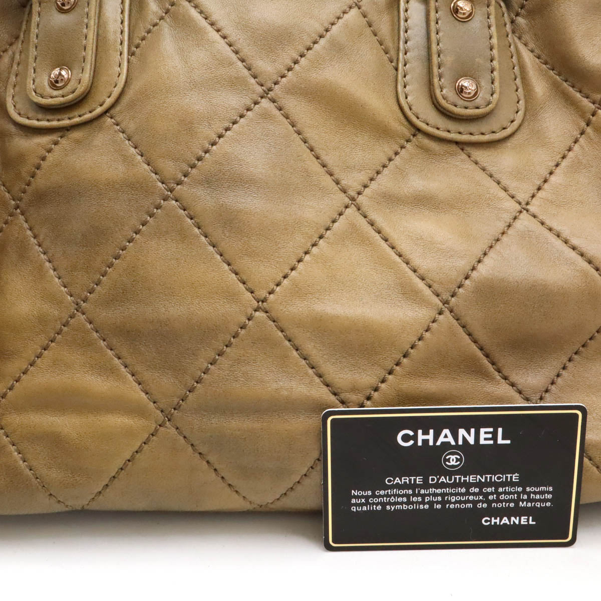 Chanel Leather Matelasse Coco Mark Boston Tote Bag