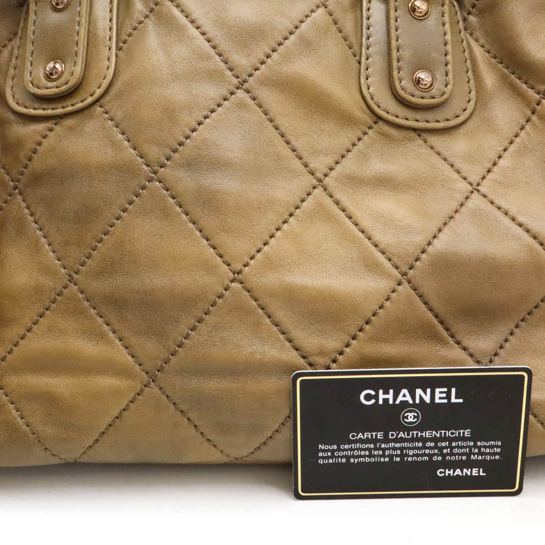 Chanel Leather Matelasse Coco Mark Boston Tote Bag