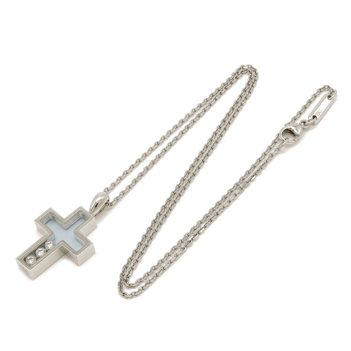 Chopard Happy Diamond Cross Necklace Pendant K18WG