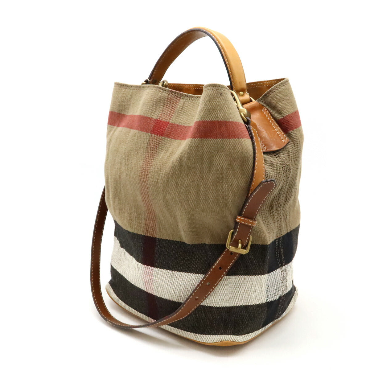 Burberry Medium Ashby Canvas Leather Bag