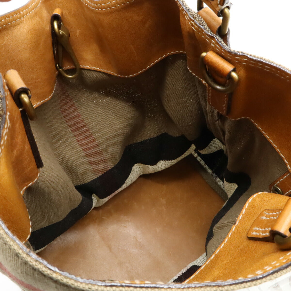 Burberry Medium Ashby Canvas Leather Bag