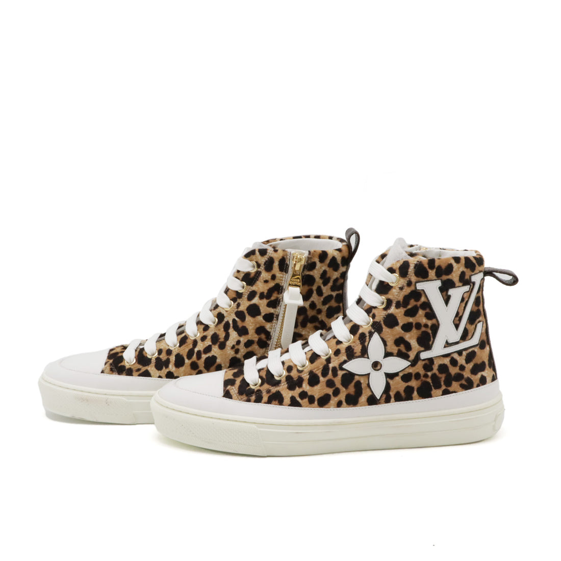 Louis Vuitton Stellar Line High-Top Sneakers Leopard