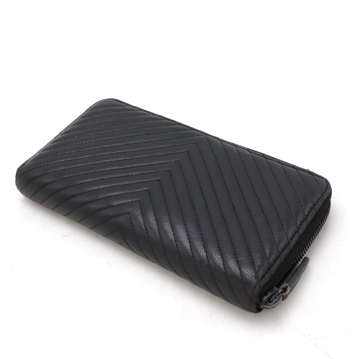 Chanel Chevron V-Stitch Lambskin Leather Long Wallet