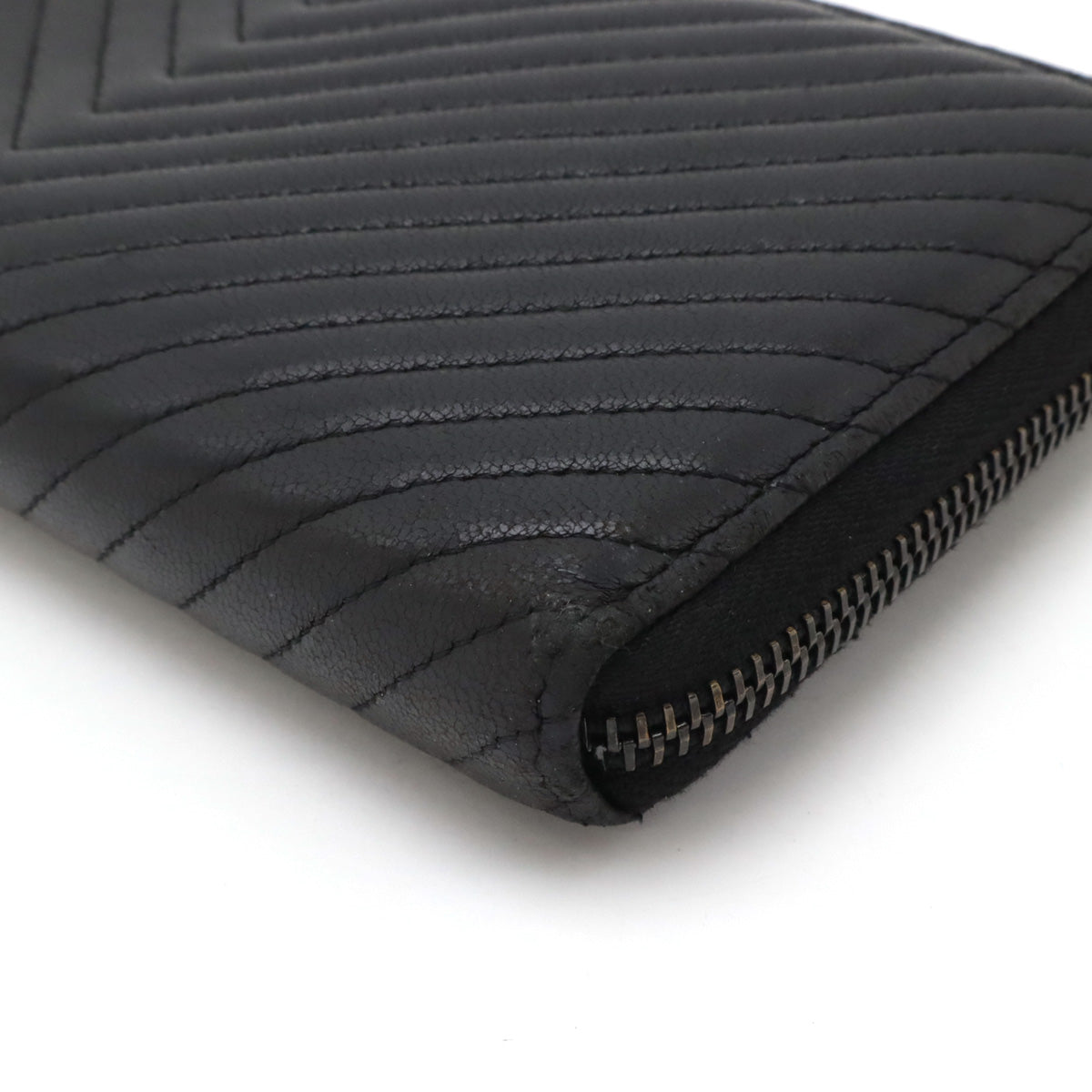 Chanel Chevron V-Stitch Lambskin Leather Long Wallet