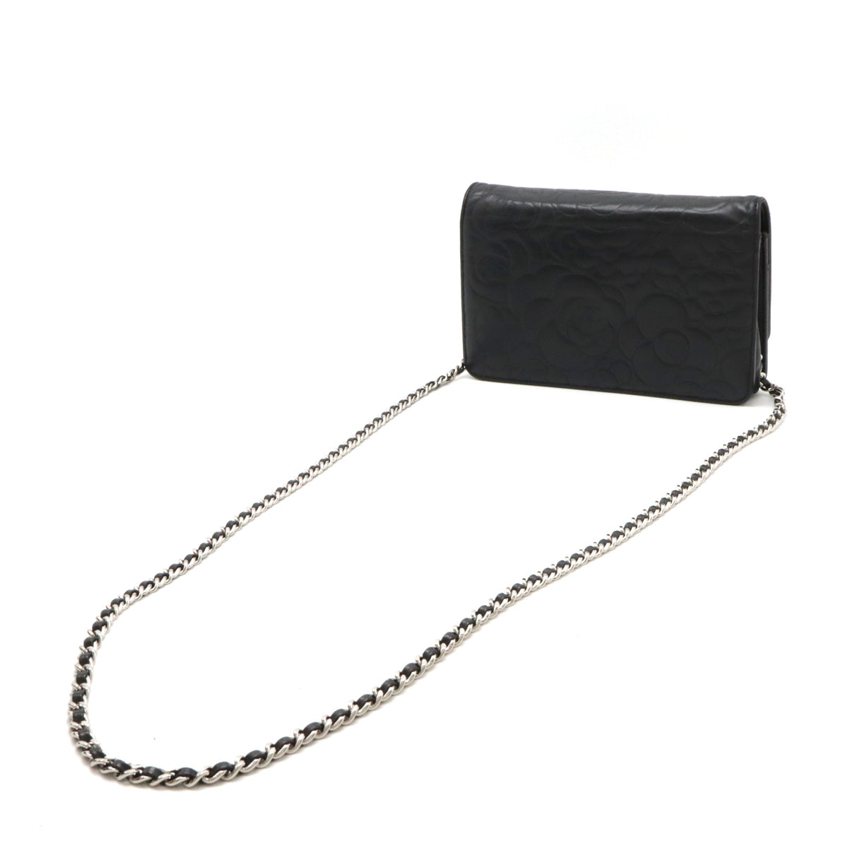 Chanel Camellia Lambskin Chain Wallet A47421