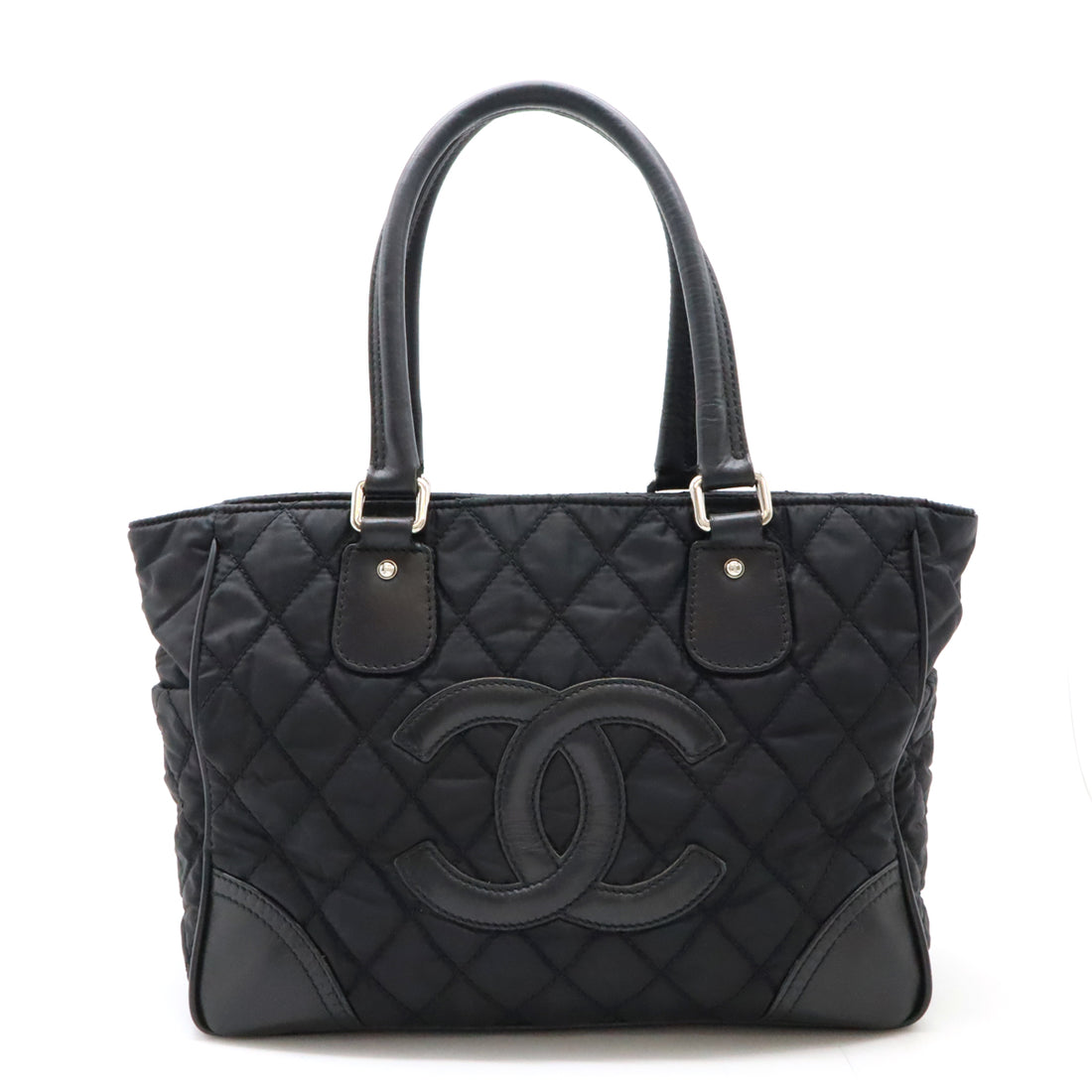 Chanel Nylon Canvas/Leather Matelasse Coco Mark Tote Bag A33100