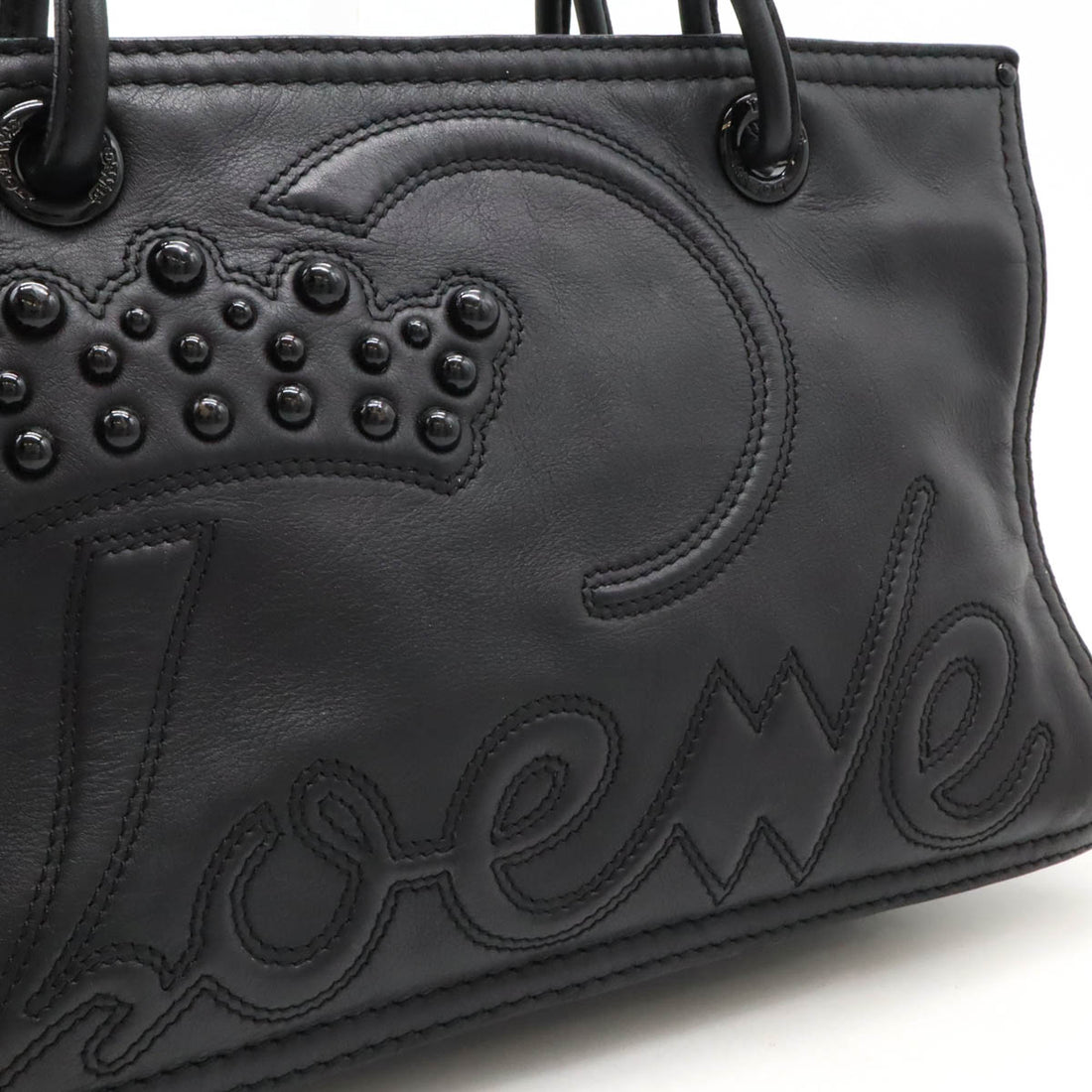 Loewe Leather Shopper Tote Bag Black