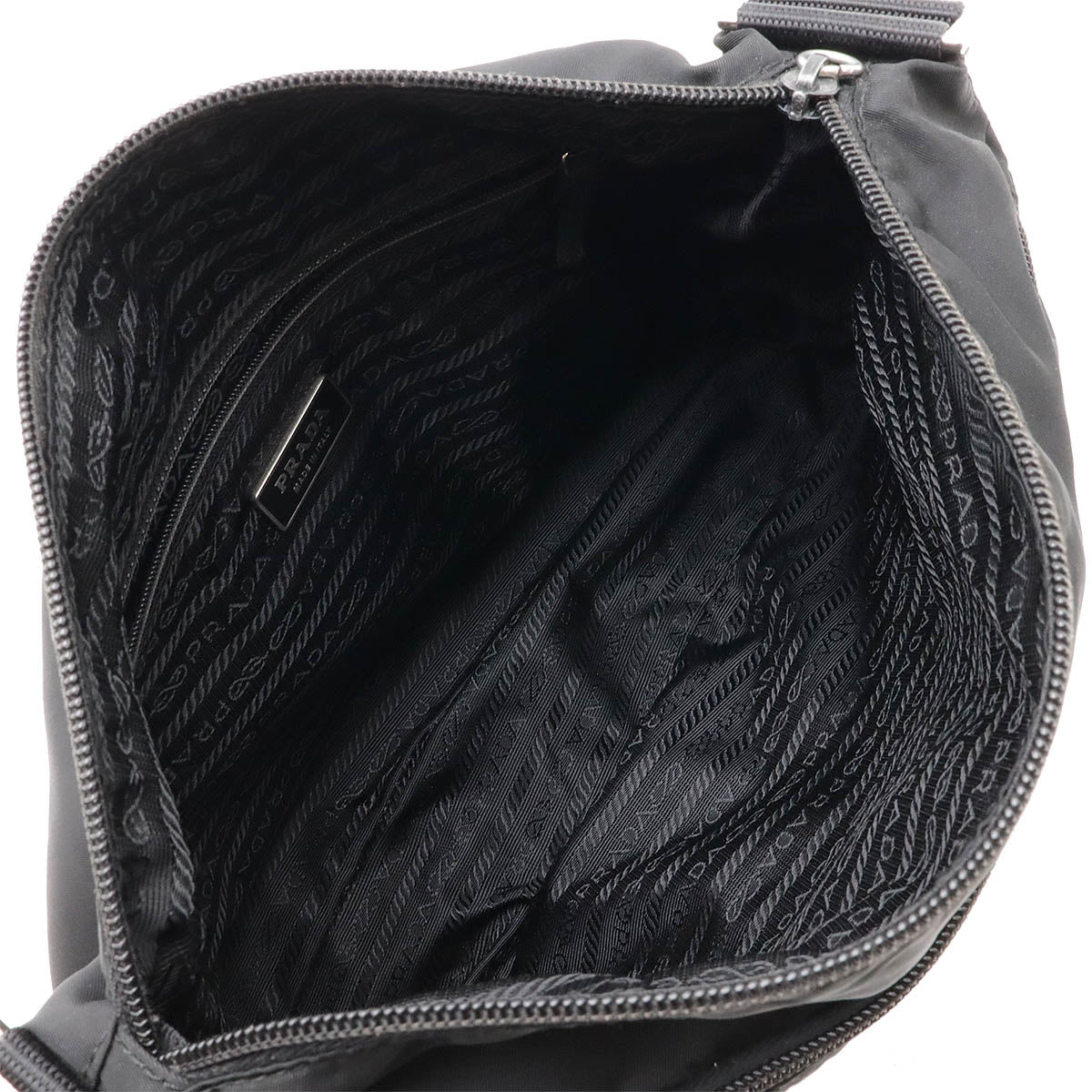 Prada Nylon/Leather Logo VELA Shoulder Bag