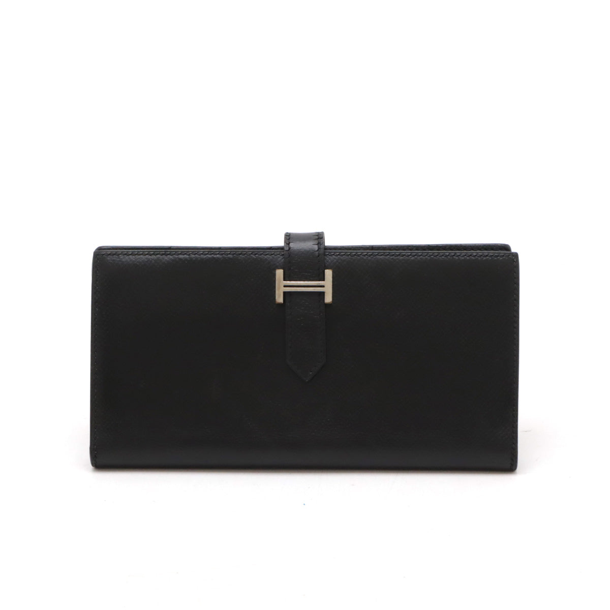 Hermes Bearn Souffle Long Wallet Black Leather